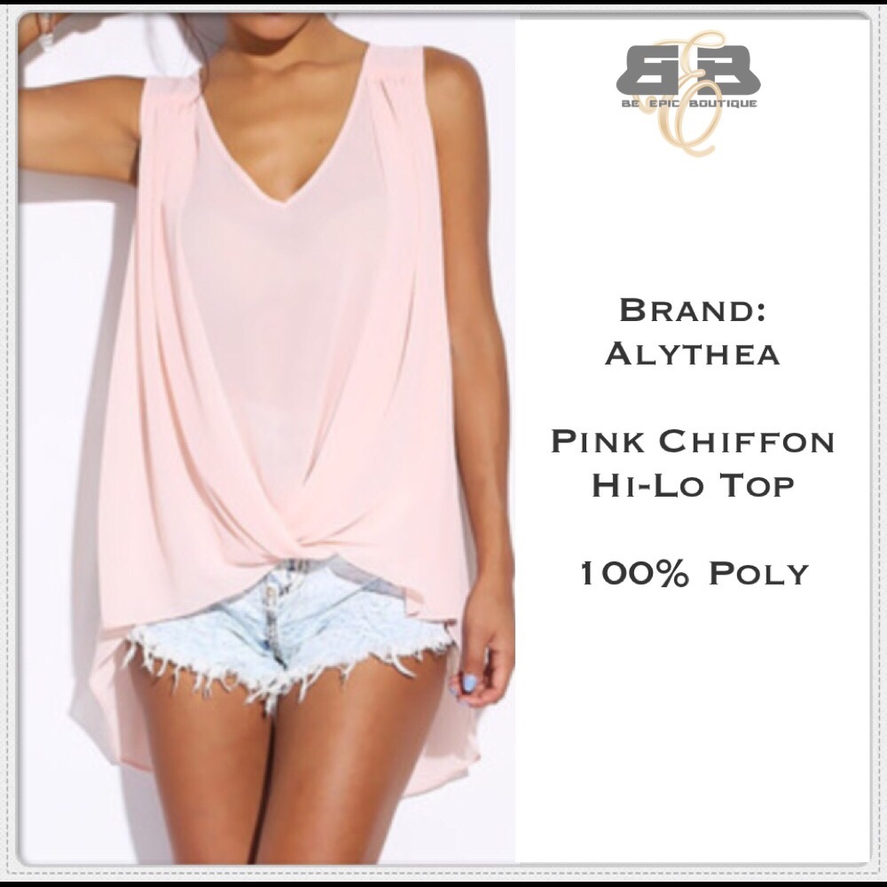 Hi-Lo Drape Front Top Pale Pink